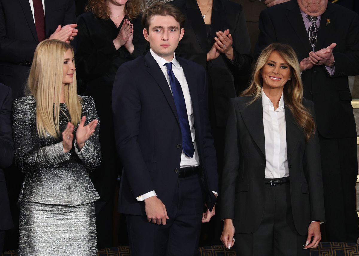Barron Trump reemerges with a new hairstyle during State of the Union