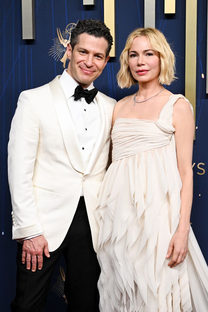 Thomas Kail, Michelle Williams at the 77th Primetime Emmy Awards held at the Peacock Theater on September 14, 2025 in Los Angeles, California. (Photo by Gilbert Flores/Variety via Getty Images) 