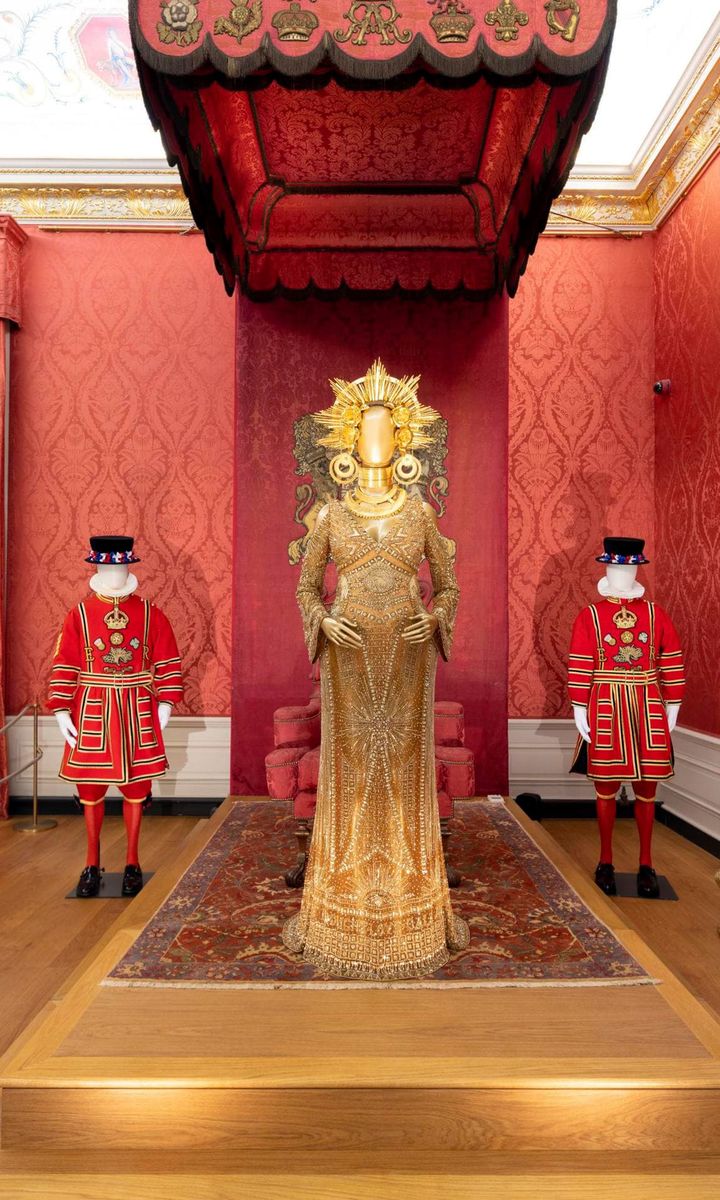 The Peter Dundas ensemble worn by Beyonce to the 2017 Grammys is on display in the Presence Chamber.