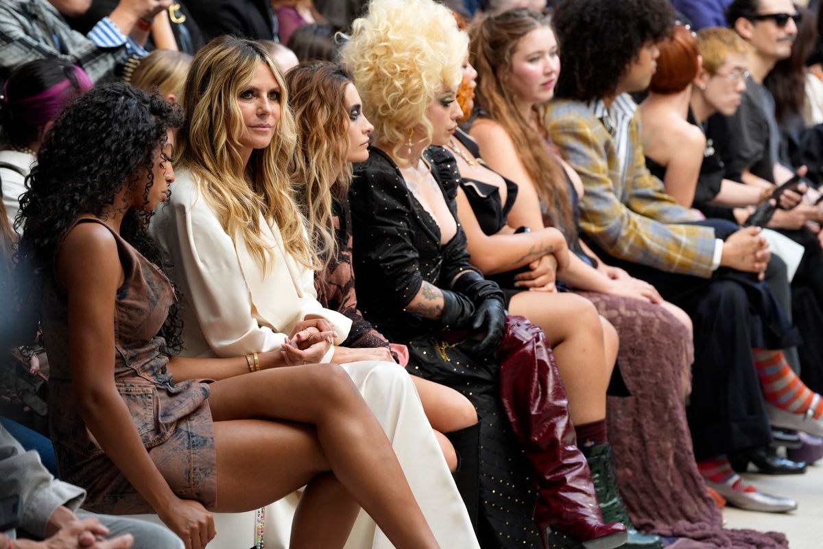 Lou Samuel, Heidi Klum and Paris Jackson attend the Vivienne Westwood Womenswear Spring/Summer 2027