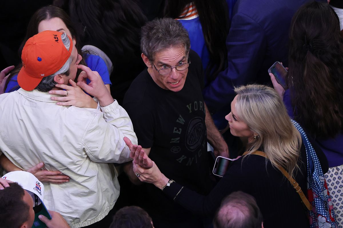 Ben Stiller reacts after Game Four of the 2026 NBA Finals between the San Antonio Spurs and the New York Knicks at Madison Square Garden on June 10, 2026.