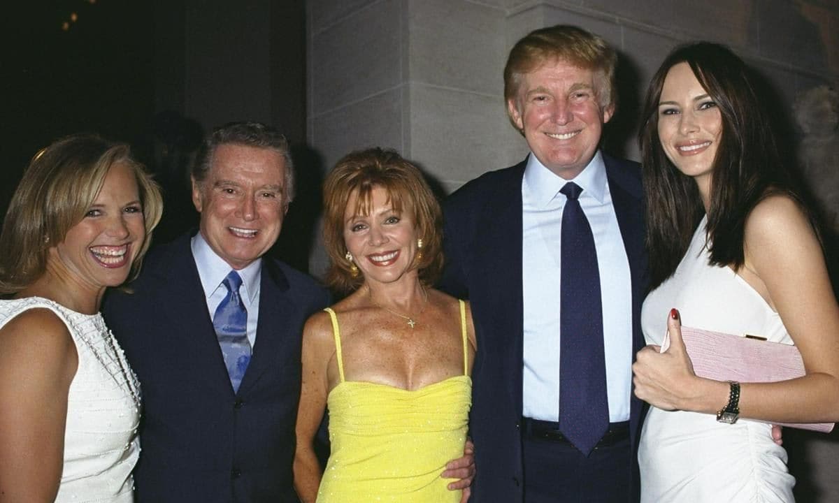 Katie Couric, Regis Philbin, wife Joy Philbin, Donald Trump