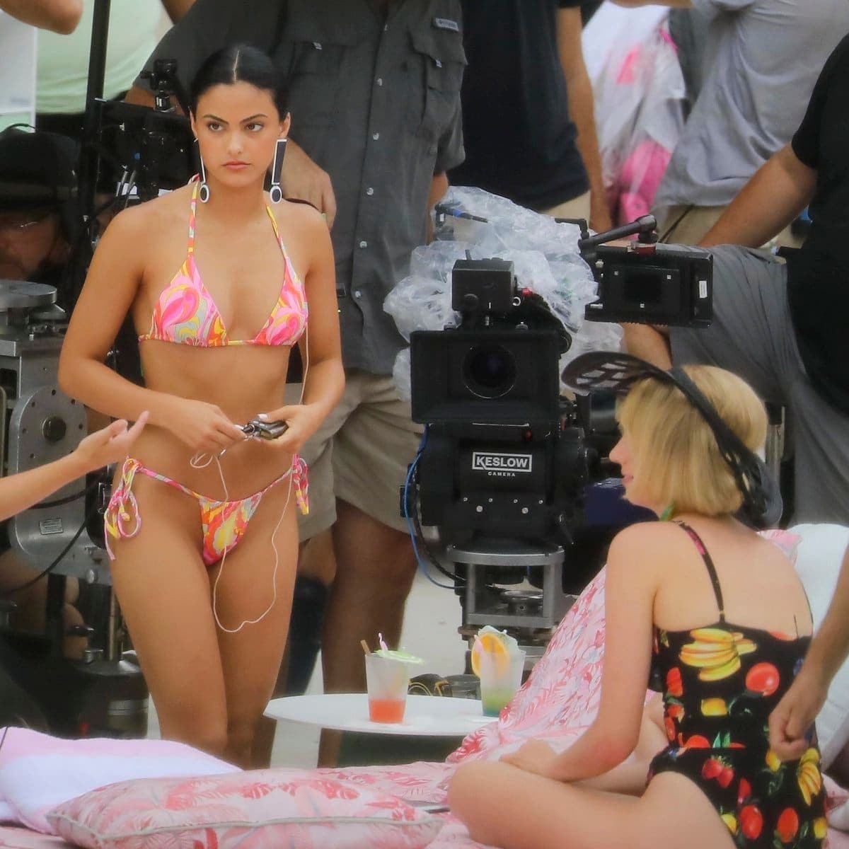 Camila Mendes on set