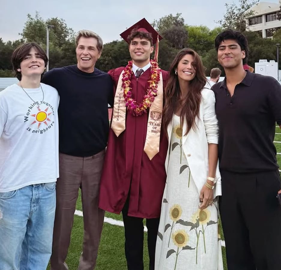 Evan, Pia's husband Patrick, son Lennox, and her eldest son Isaiah