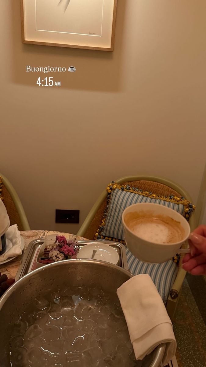 She started the morning with coffee and an ice dip 