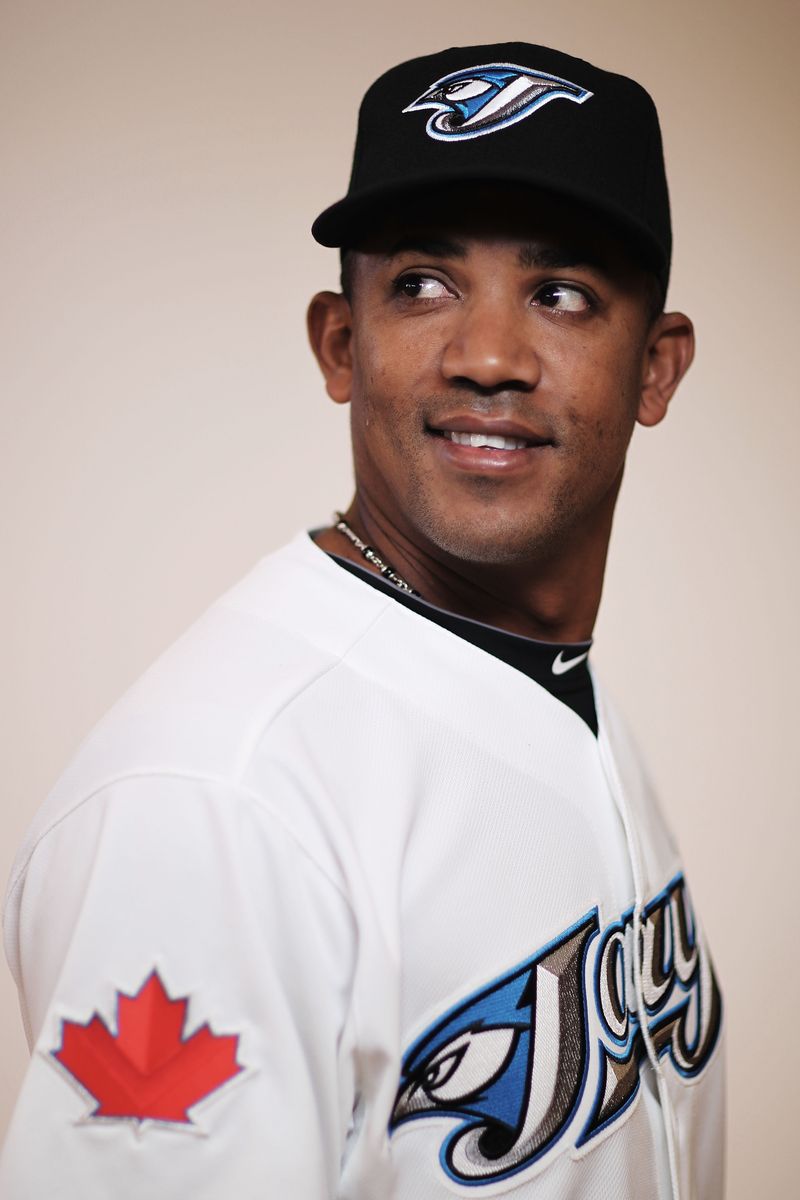 Octavio Dotel #35 of the Toronto Blue Jays poses during photo day at Florida Auto Exchange Stadium on February 20, 2011 in Dunedin, Florida.  (Photo by Nick Laham/Getty Images)