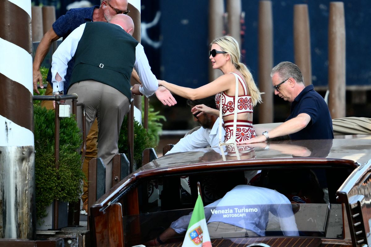Ivanka Trump arrives at the St Regis Hotel ahead of the wedding of Lauren Sanchez and Jeff Bezos in Venice 