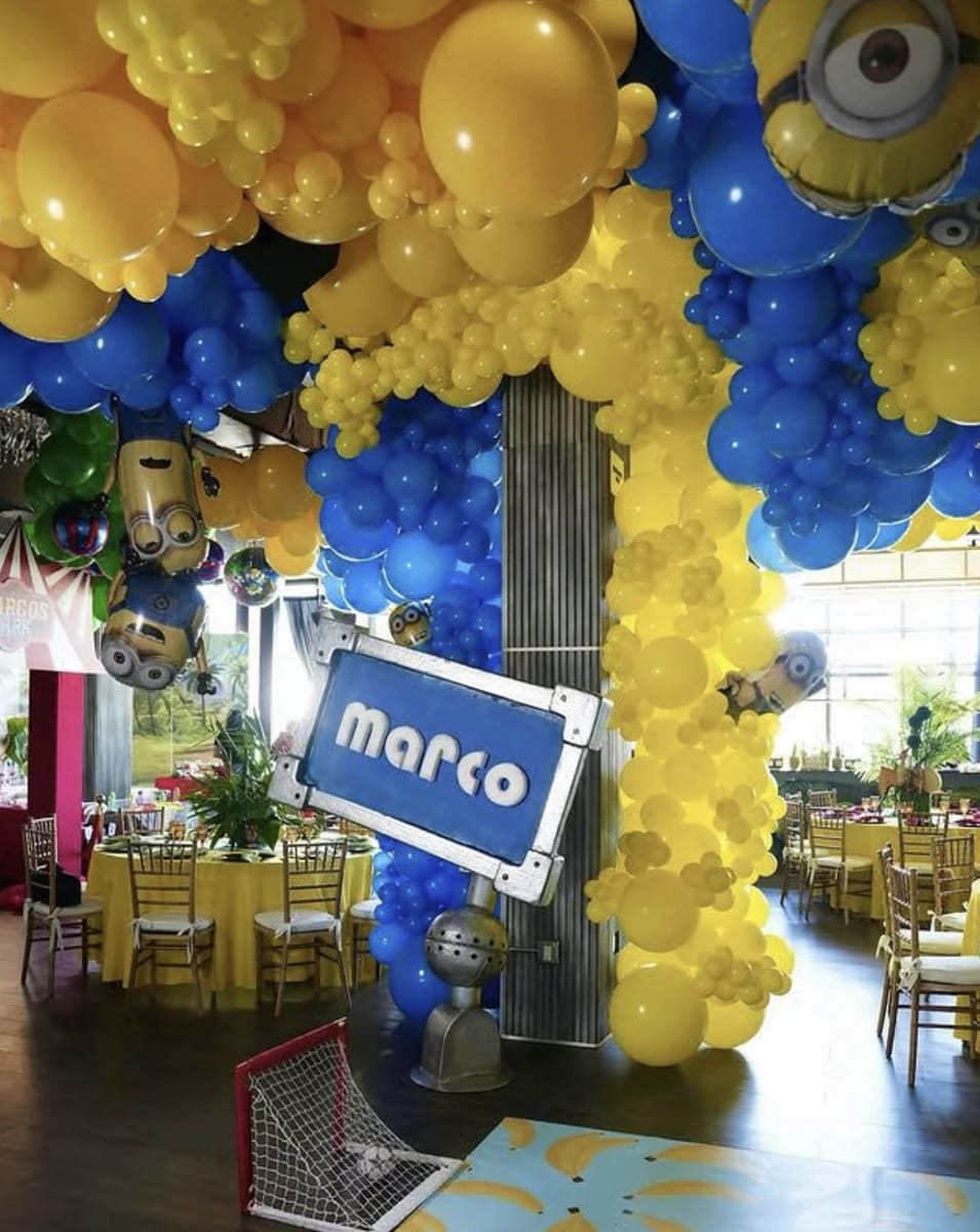 Ferreira and Anthony organized a Minion themed party with all sorts of stations and decorations