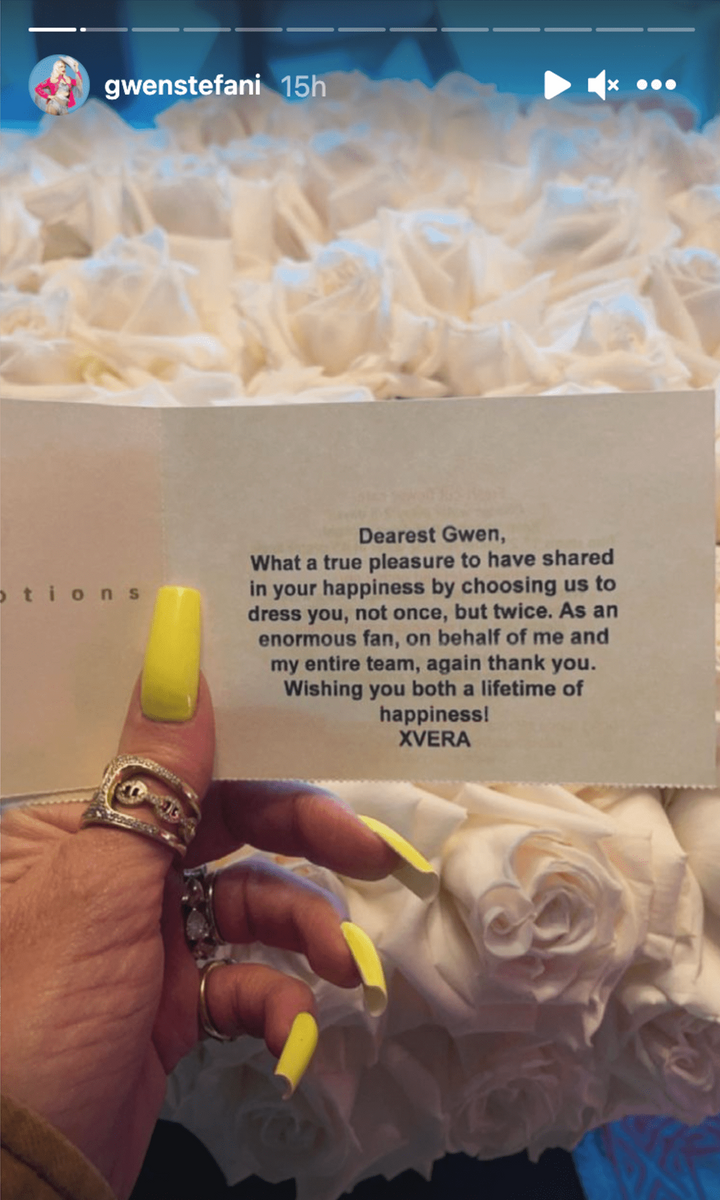 Gwen Stefani and Vera Wang's flowers on IG