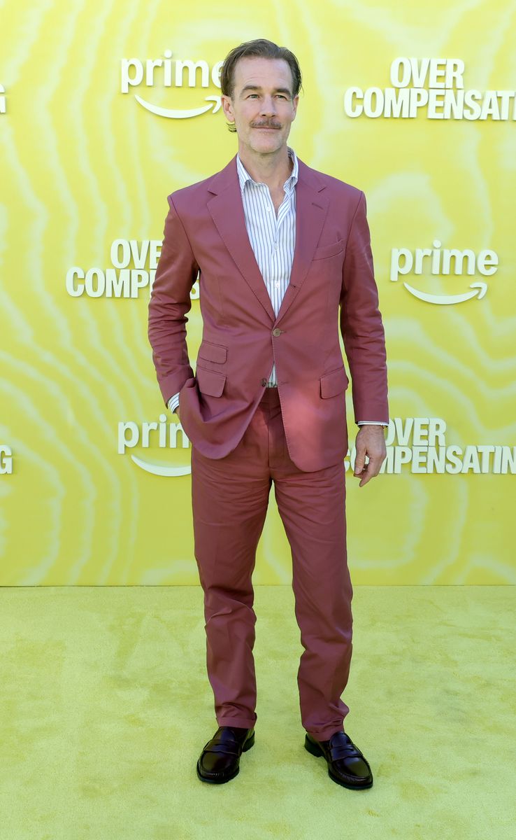 James Van Der Beek arrives at the premiere of Prime Video Series "Overcompensating" at Hollywood Palladium on May 14, 2025 in Los Angeles