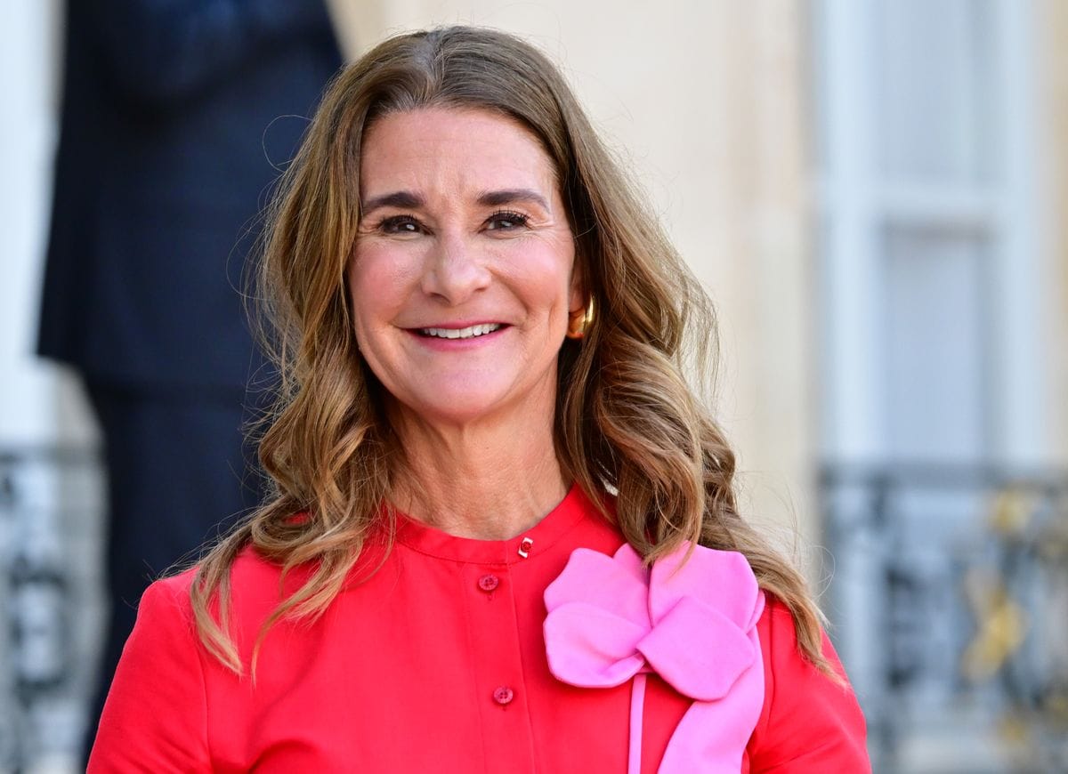 Melinda French Gates arrives for a meeting at the Elysee Palace