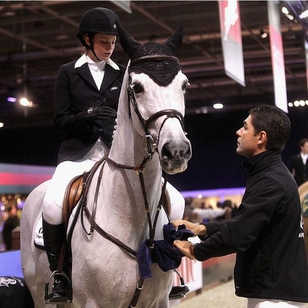 The former couple are both accomplished equestrians.
<br>
Photo: Yves Forestier/Getty Images