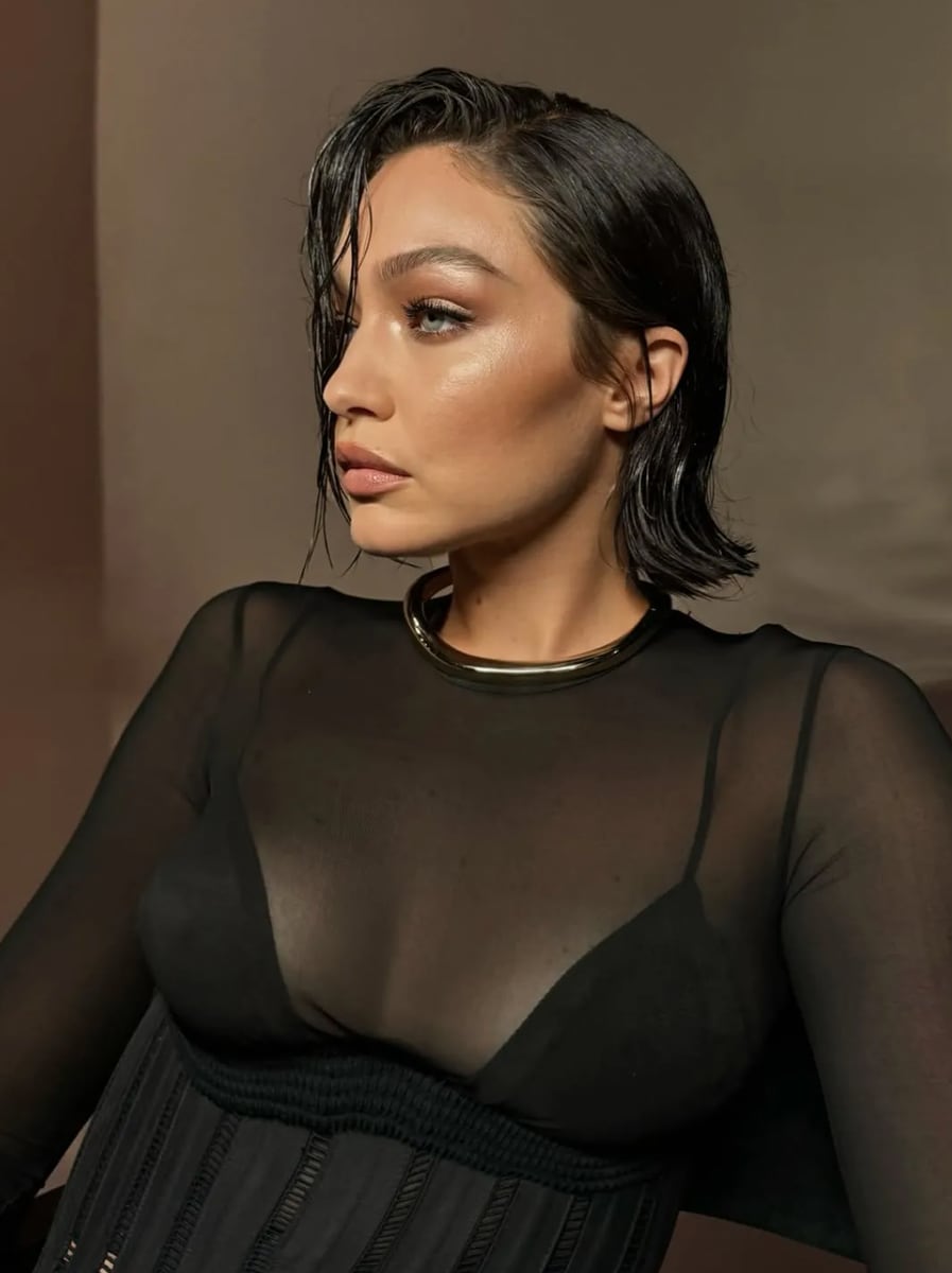 With this matte black mini bob, Gigi Hadid looks sharper, more editorial, and more experimental than ever.