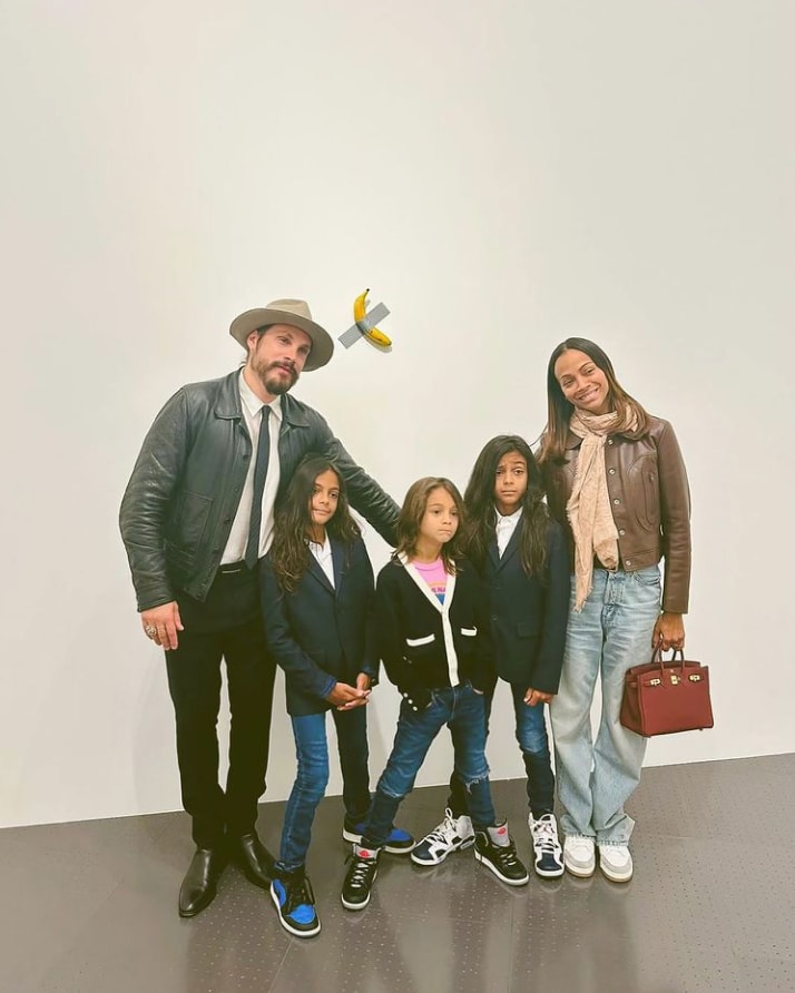 Zoe Saldaña shared a glimpse of her latest family moment in France