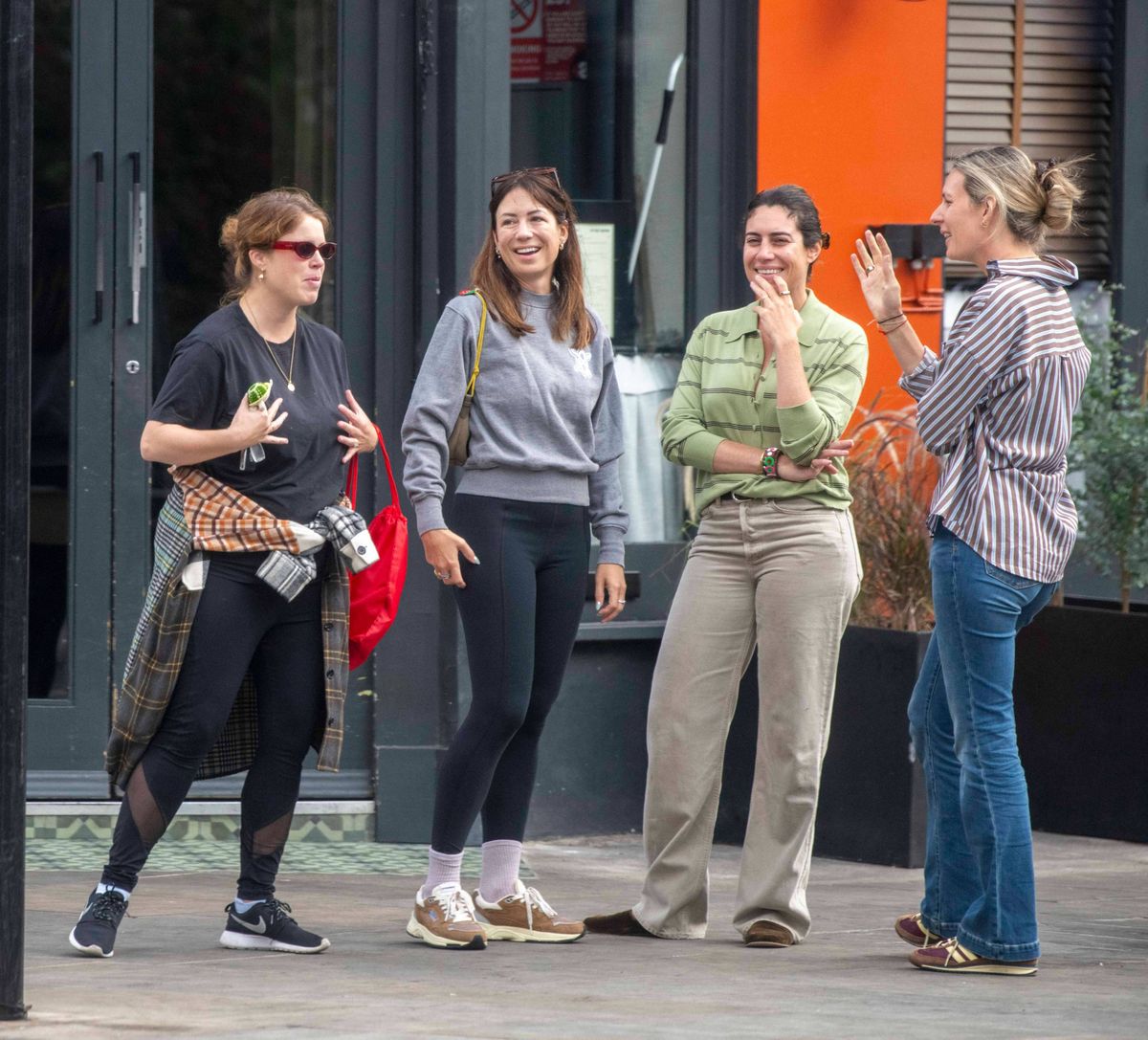 The royal mom laughed and chatted with her friends during her first public appearance since welcoming baby Adelaide in August.