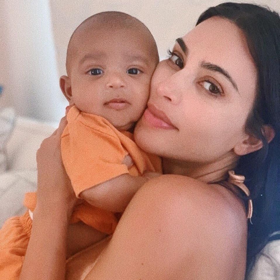 Kim Kardashian and son Psalm