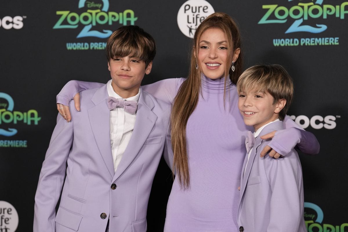 Shakira and her kids at the Premiere of Walt Disney Studios' "Zootopia 2"