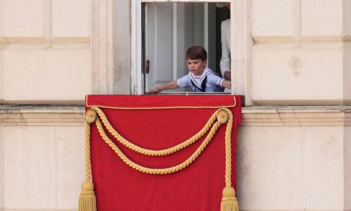 Louis was spotted looking out from a window during the Queen's official birthday parade a.k.a. Trooping the Colour.