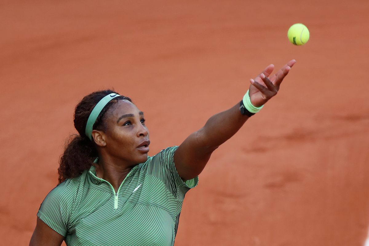Serena Williams playing at Roland Garros