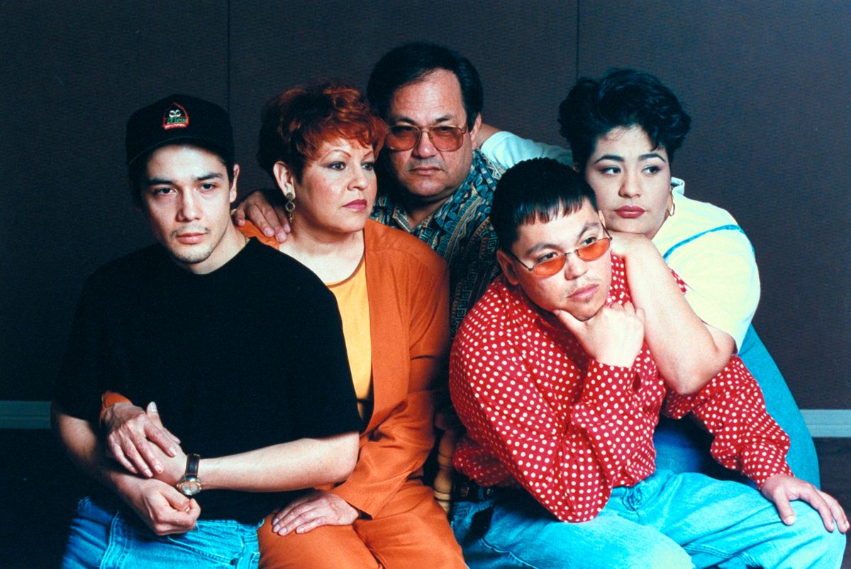 Family of late tejano singer Selena Quintanilla who was shot by her former fan club pres. Yolanda Saldivar: husband Chris Perez, parents Marcela & Abraham Quintanilla, & siblings A.B. & Suzette.