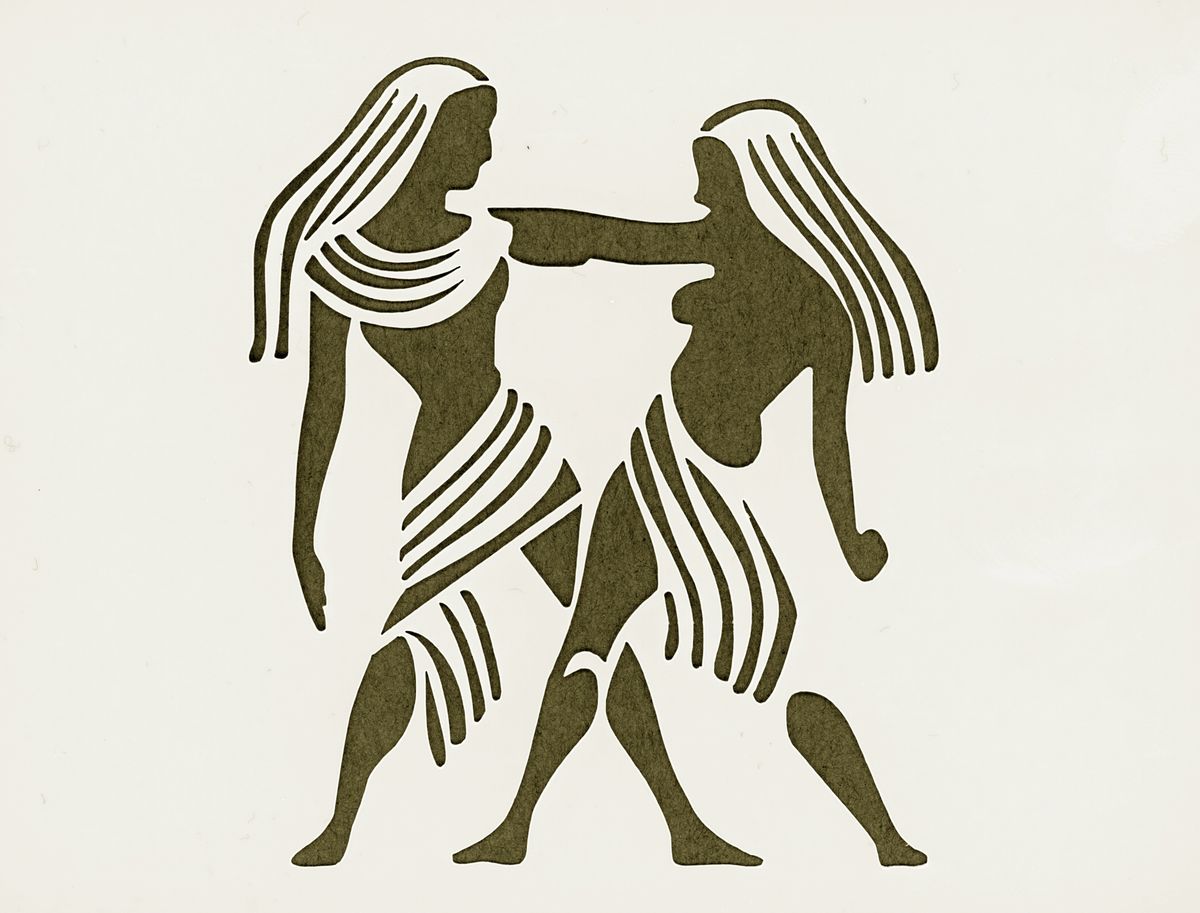 Illustration of twins representing Gemini zodiac sign