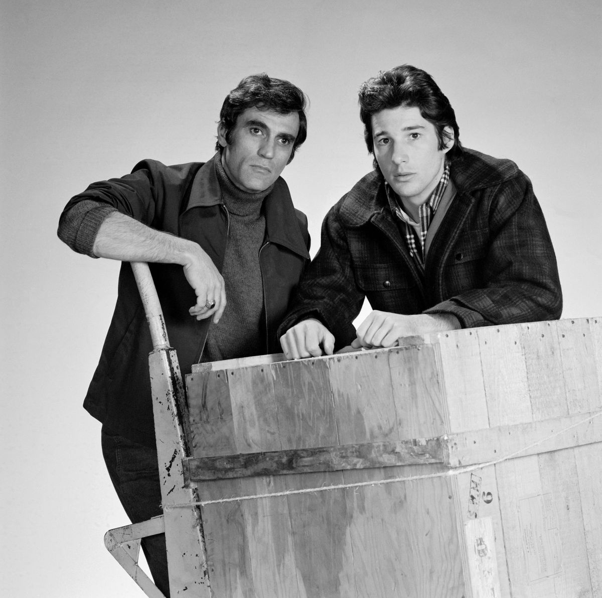 Cliff Gorman as Detective Joey Gentry, Richard Gere as Trooper Walter Spenser in "Strike Force" 1975