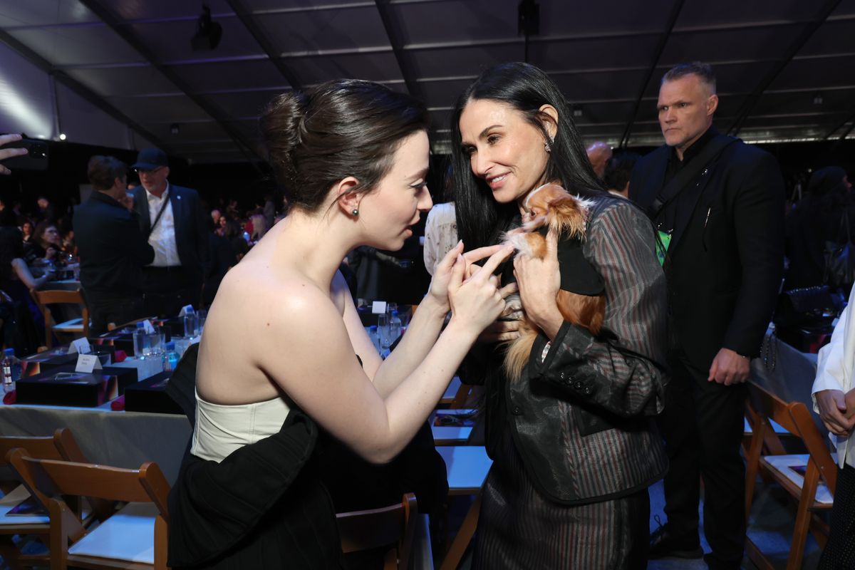 Demi Moore and Mikey Madison at the 2025 Film Independent Spirit Awards