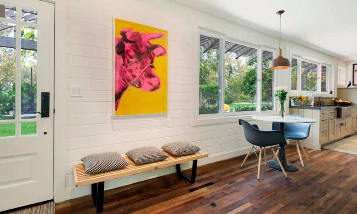 The entryway of the beautiful Malibu home.