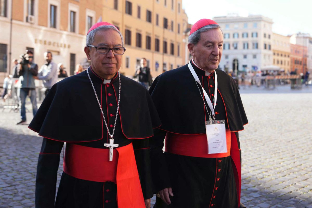 Colombian Cardinals Luis Jose Rueda Aparicio and Ruben Salazar Gomez at The Vatican on April 30th