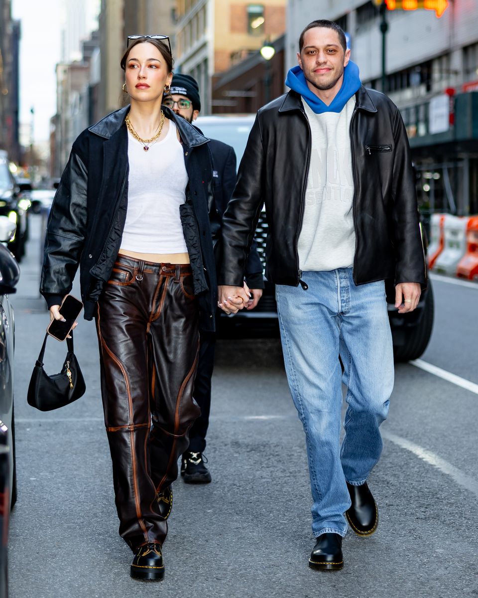 Elsie Hewitt and Pete Davidson are seen at Madison Square Garden on April 06, 2025 in New York City