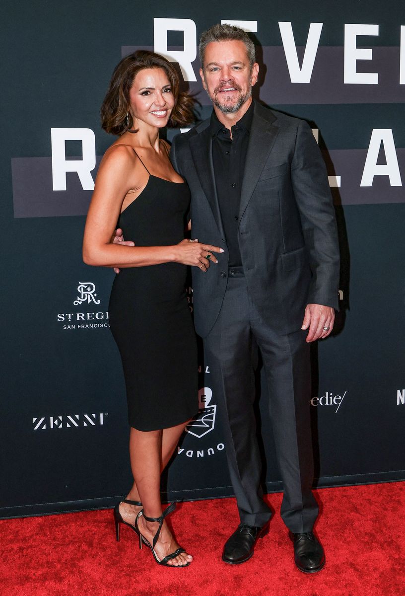 Matt Damon and his wife Luciana Barroso attend the nonprofit Bring Change to Mind's "Revels and Revelations Celebration" at the Fort Mason Center for Arts and Culture in San Francisco on April 27, 2026