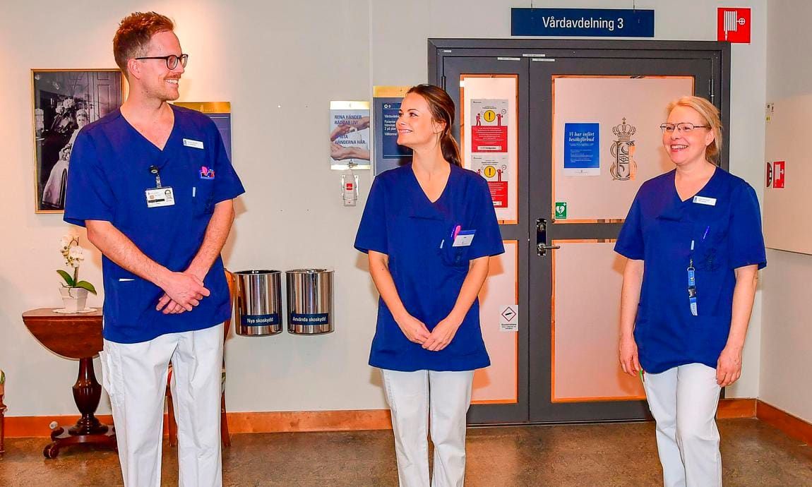 Princess Sofia began volunteering at Sweden's Sophiahemmet Hospital in April amid the COVID 19 pandemic
