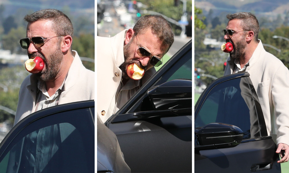 Ben Affleck has traded cigarettes for apples, embracing the “apple technique” to curb cravings. New photos show the actor playfully biting apples around Los Angeles as he kicks an old habit.