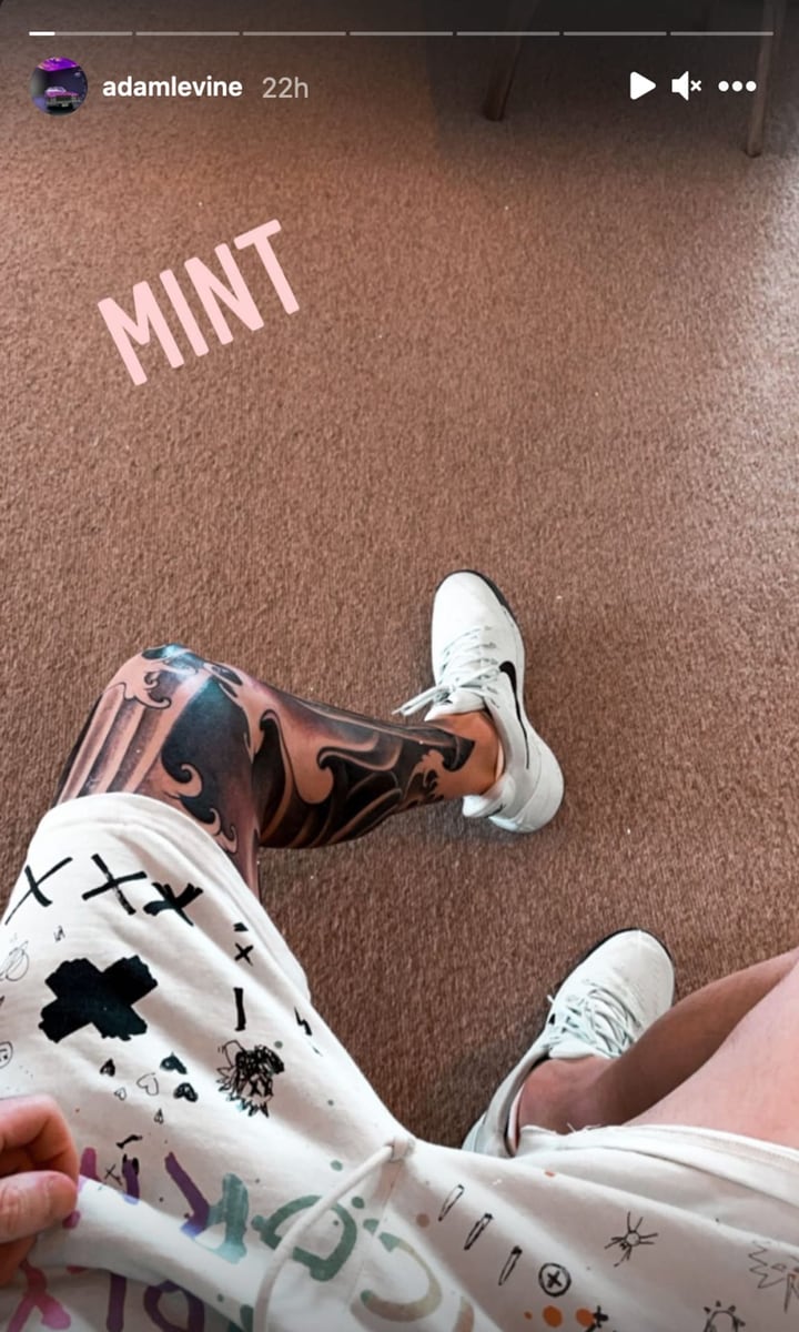 Adam Levine shows a glimpse of his ‘painful’ and giant leg tattoo