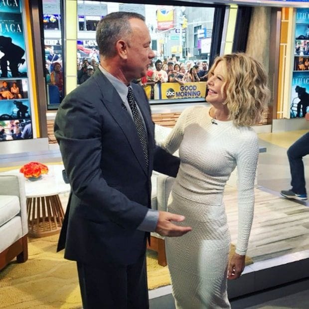 Tom and Meg reunited in New York City.
Photo: Twitter/@GMA