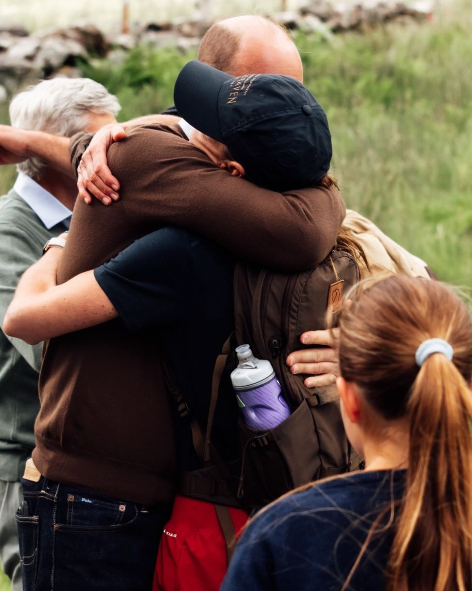Kate embraces Prince William after completing her Three Peaks Challenge in support of the Royal Marsden Cancer Charity.