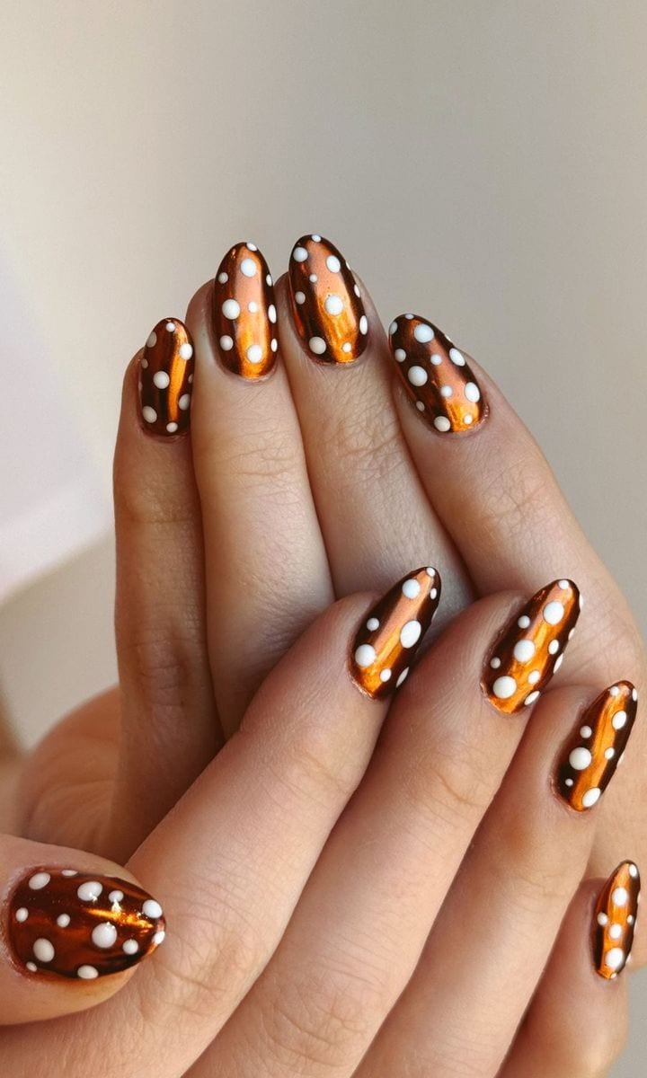 Metallic base with dots