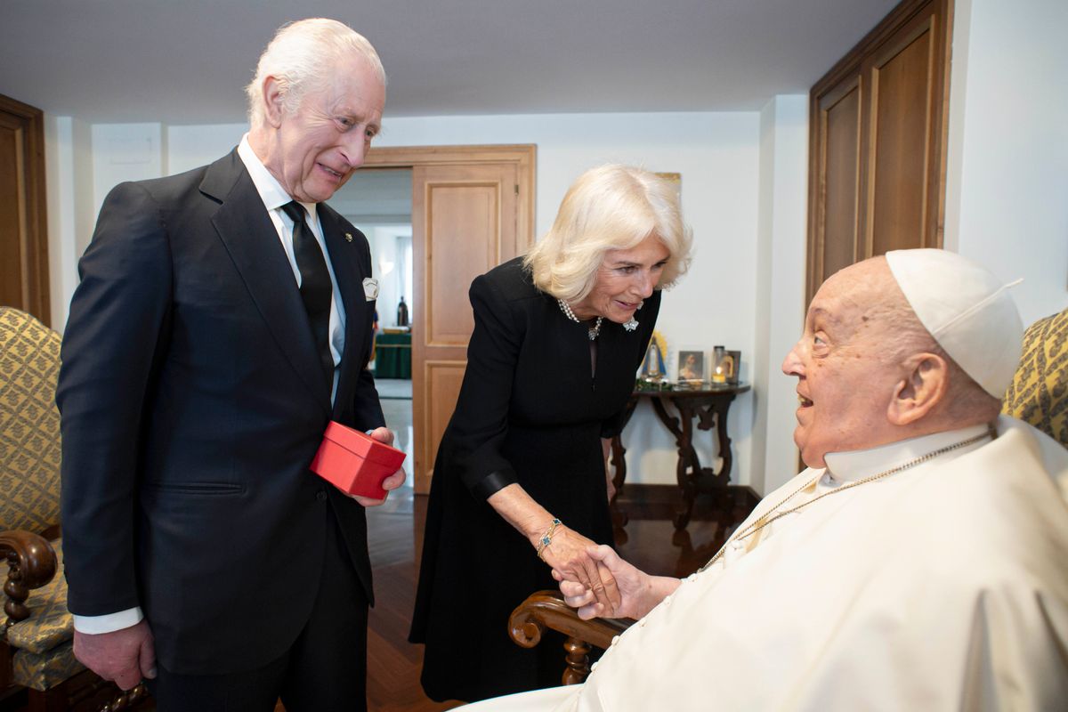 King Charles and Queen Camilla had a private audience with Pope Francis on April 9, 2025