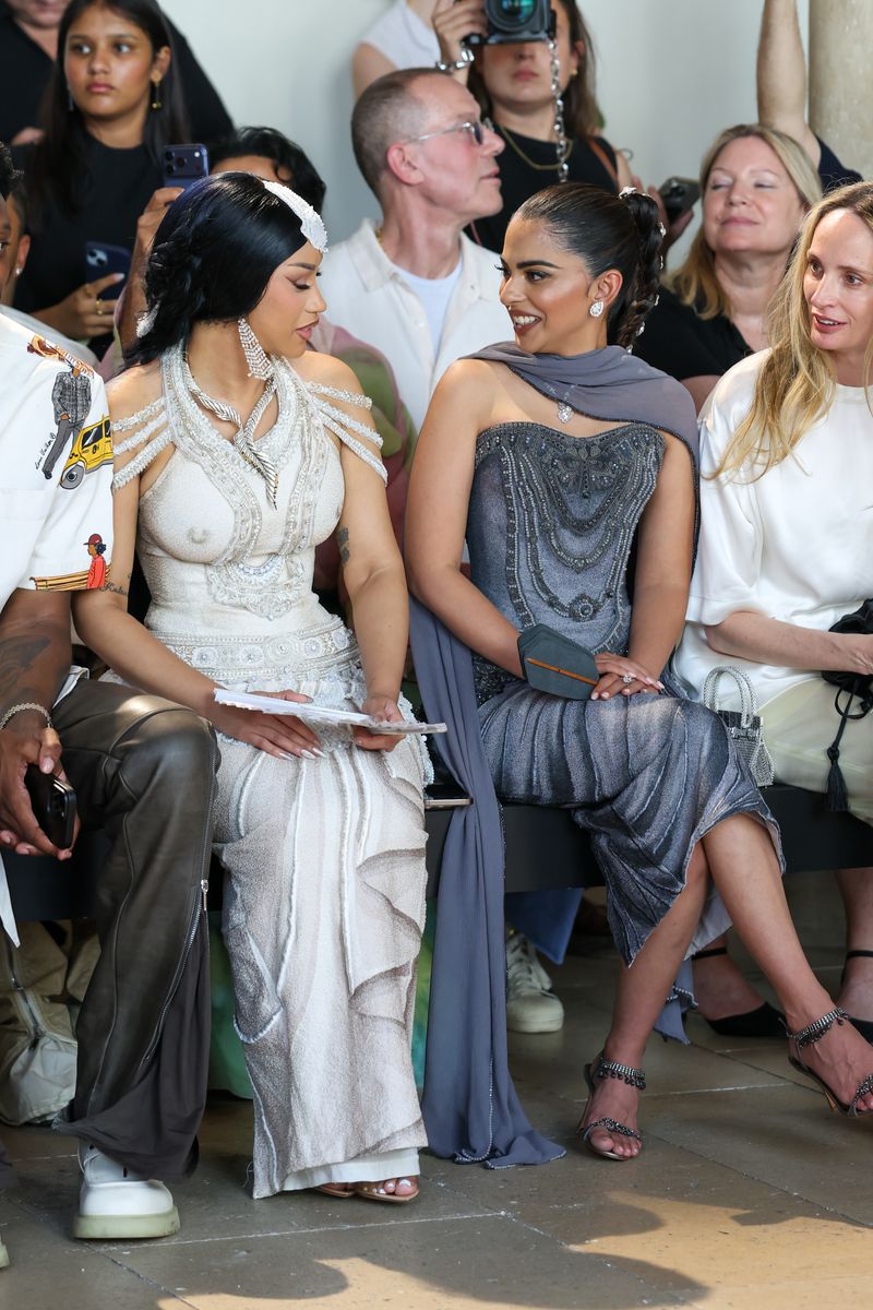 Social media users flooded platforms with videos suggesting Cardi B couldn't stop looking at Isha Ambani's luxurious diamonds and ultra-rare Hermès Birkin Sac Bijou