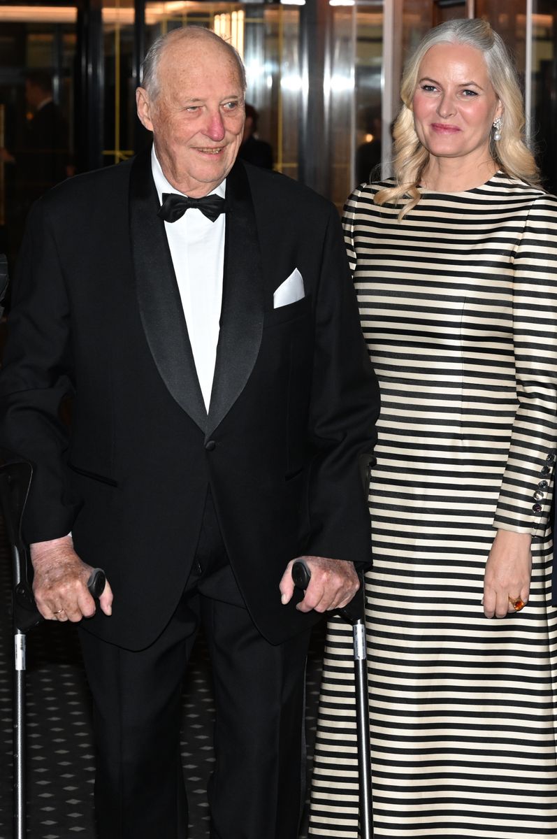 King Harald and Crown Princess Mette- Marit of Norway at the Nobel Peace Prize banquet in 2023