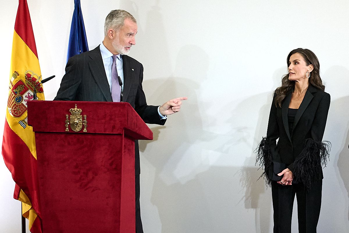 King Felipe VI of Spain and Queen Letizia of Spain attend a reception to Spanish community at the NH Grand Hansa during the day one of the State Visit to Finland on October 05, 2026 in Helsinki, Finland. 