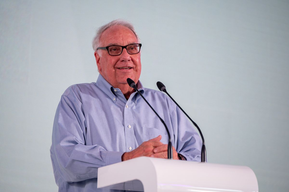 Howard Graham Buffett during a visit to a Superhumans rehabilitation center on June 20, 2024 in Lviv, Ukraine