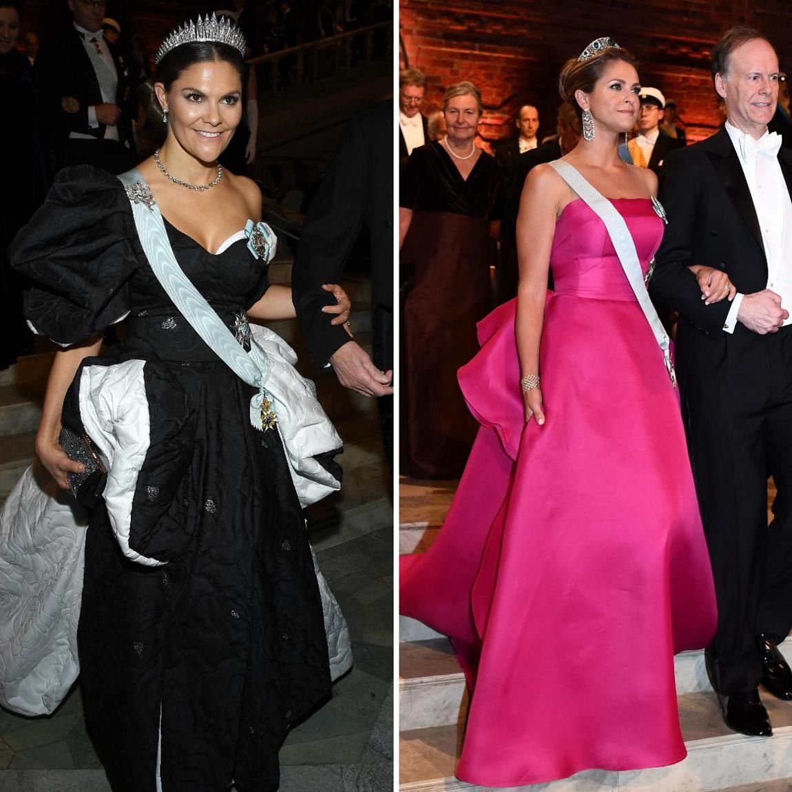 Princesses Victoria and Madeleine also wore tiaras for the formal occasion