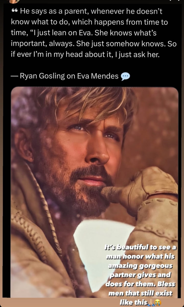 Eiza González gushes over Ryan Gosling's interview about Eva Mendes