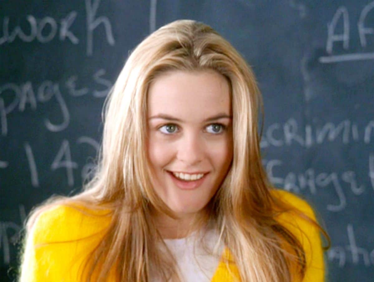 The movie "Clueless", written and directed by Amy Heckerling. Seen here, Alicia Silverstone as Cher Horowitz.  Theatrical wide release, Friday, July 21, 1995. Screen capture. Paramount Pictures. (Photo by CBS via Getty Images)