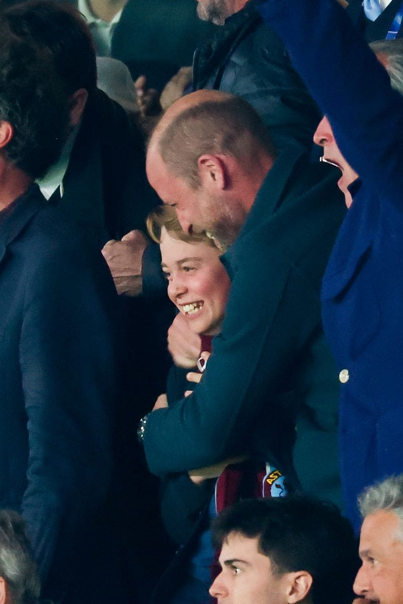 Prince William and Prince George at a soccer match in Paris