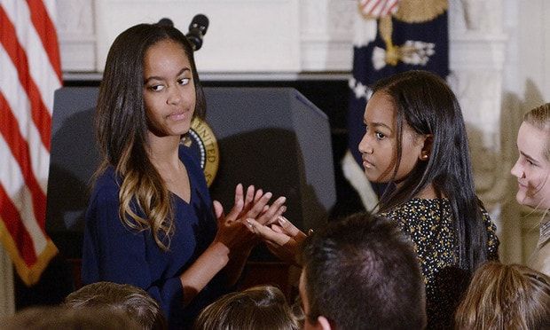 Sasha was on the trip without older sister Malia. The two are seen here at Vice President Joe Biden's Medal of Freedom ceremony at the White House on January 12, 2017.
Photo by Olivier Douliery-Pool/Getty Images
