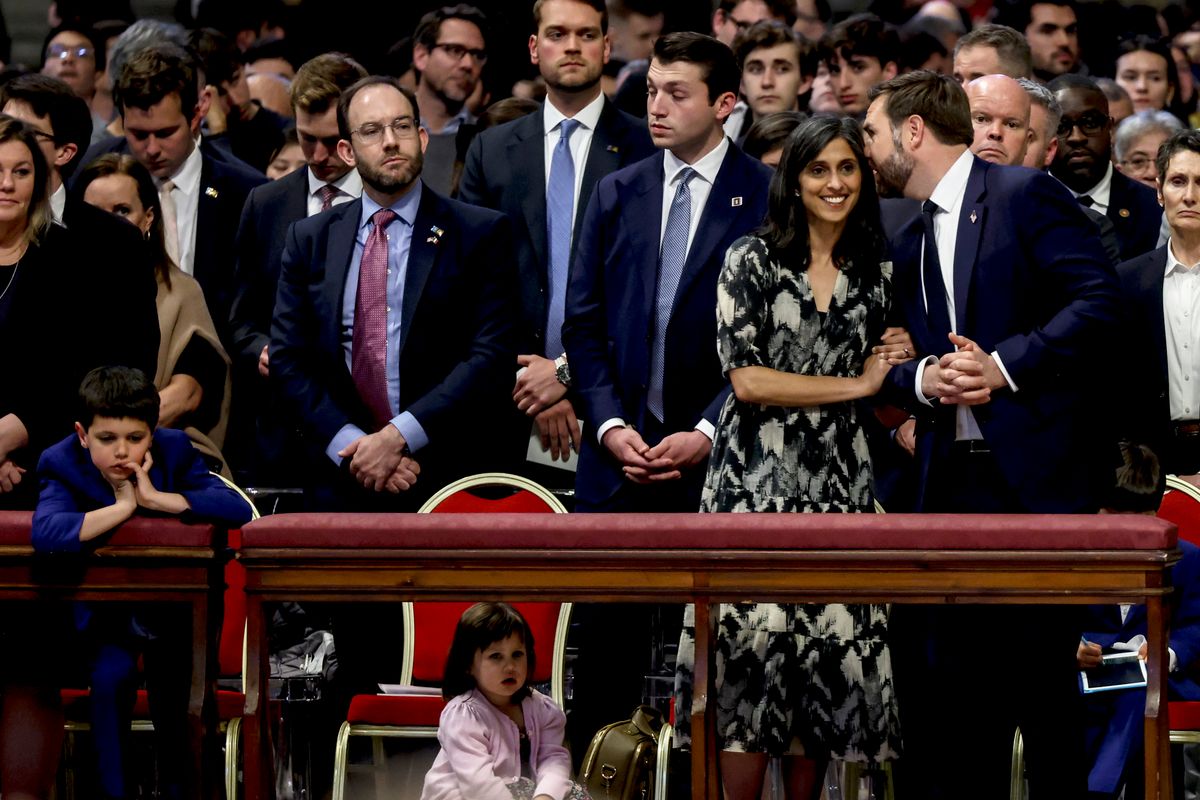 The second family attended mass at St. Peter's Basilica on April 18, 2025 