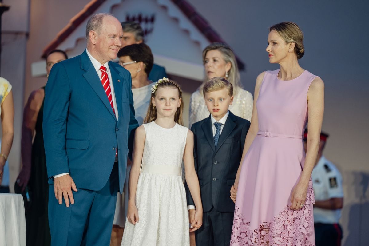 Prince Albert II of Monaco, Princess Gabriella of Monaco, Prince Jacques of Monaco, and Princess Charlene of Monaco