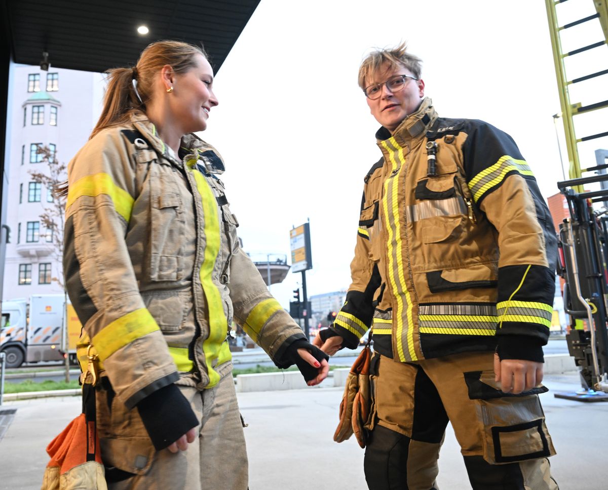 Prince Sverre Magnus and Princess Ingrid Alexandra visiting Sentrum Fire Station on December 16, 2025